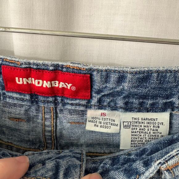 Unionbay Vintage 90s Y2K Denim Carpenter Style Shorts Size 15 - Picture 5 of 6